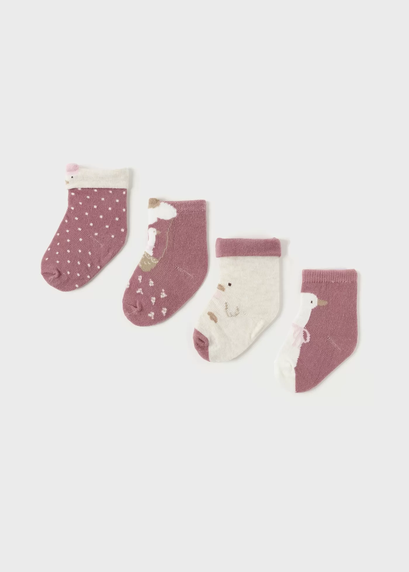 Mayoral Newborn Girl Set of 4 Duck Socks Midroseheather Cheap