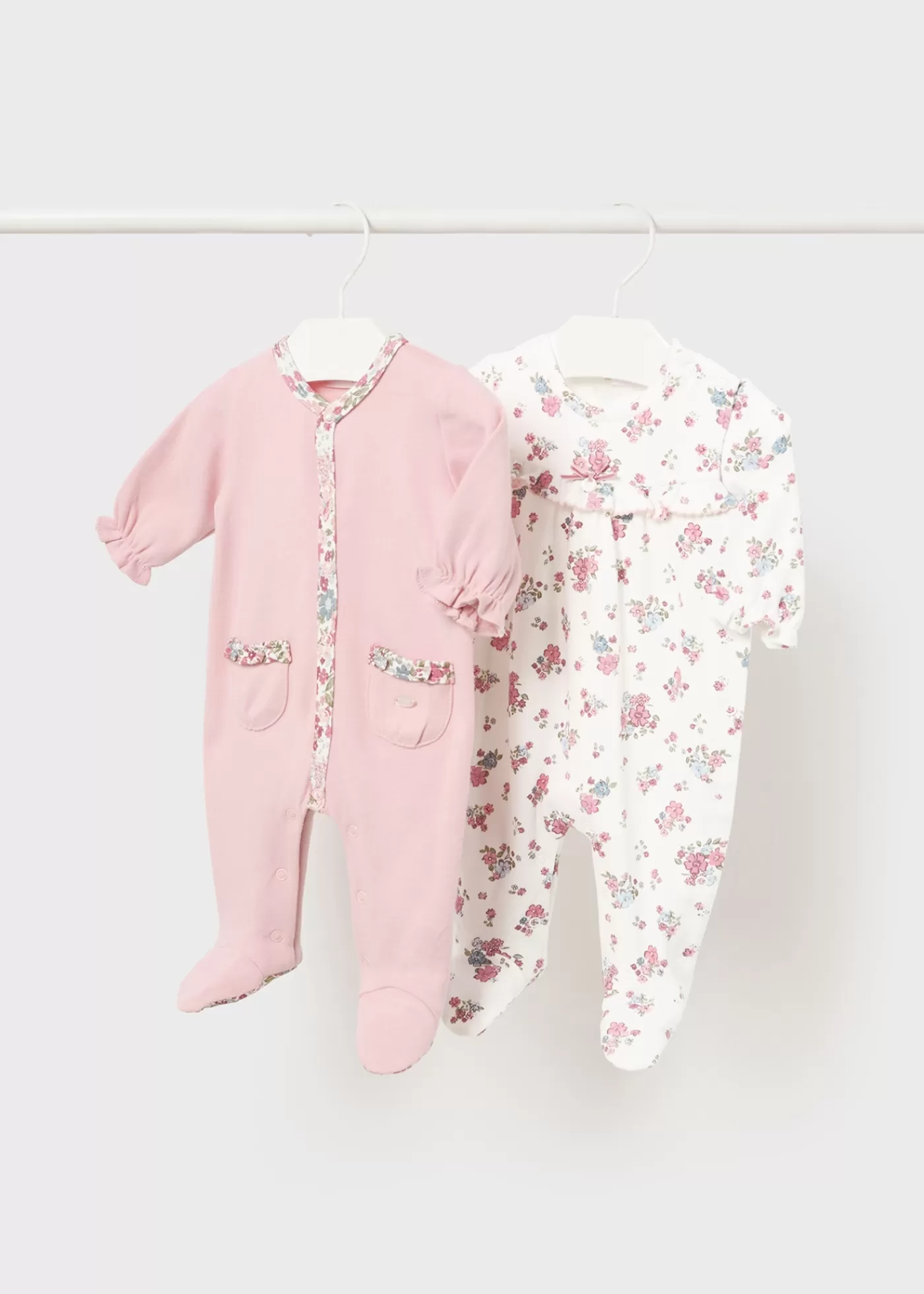 Mayoral Newborn Girl Set of 2 Floral One-Piece Babypink Discount