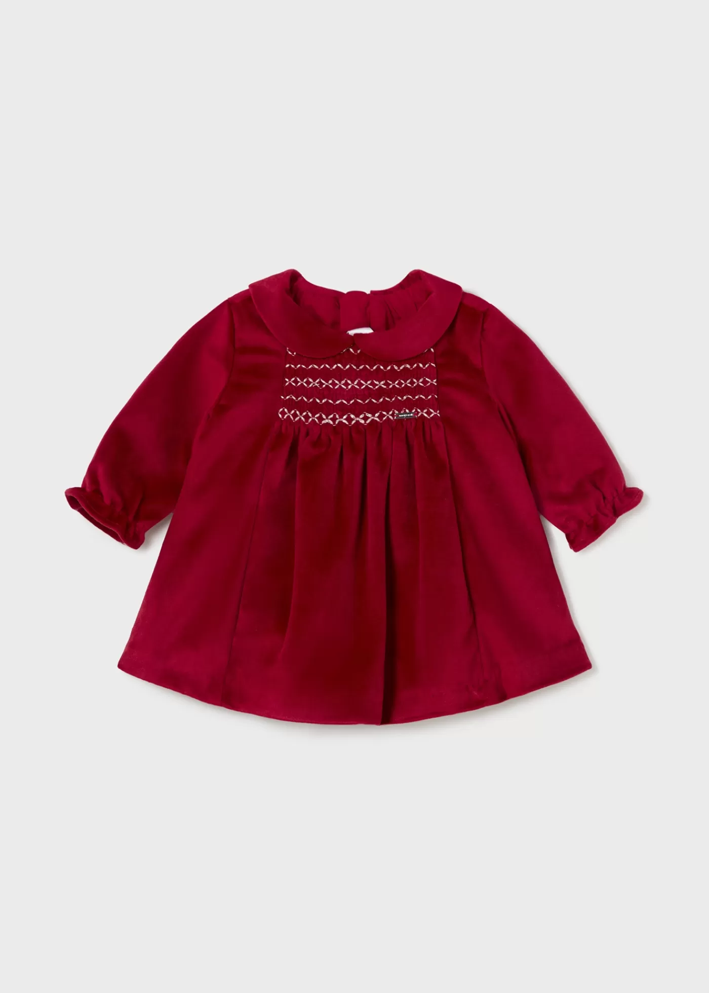 Mayoral Newborn Girl Sparkly Velvet Dress Red Hot