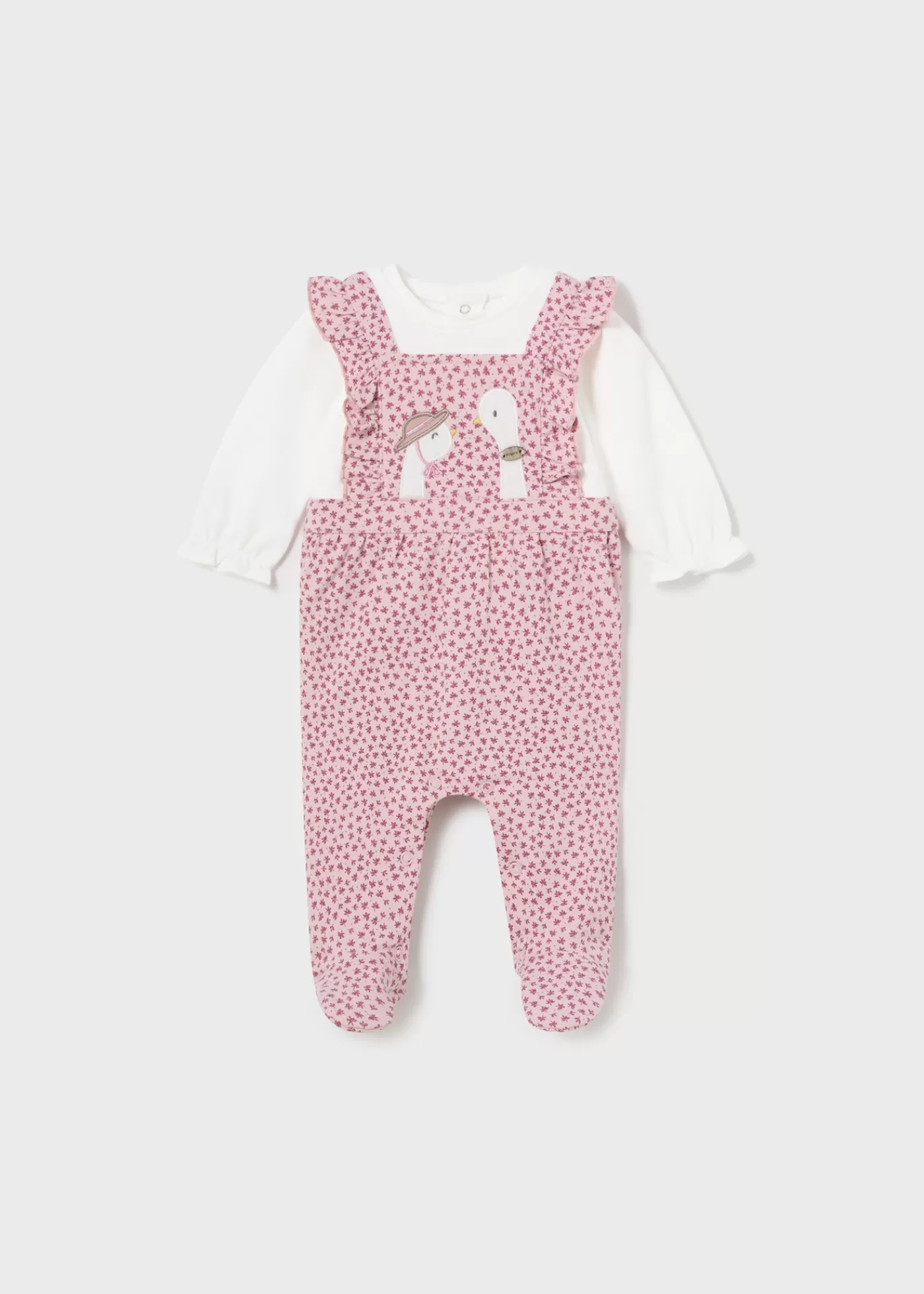 Mayoral Newborn Goose Print One-Piece Babypink Best