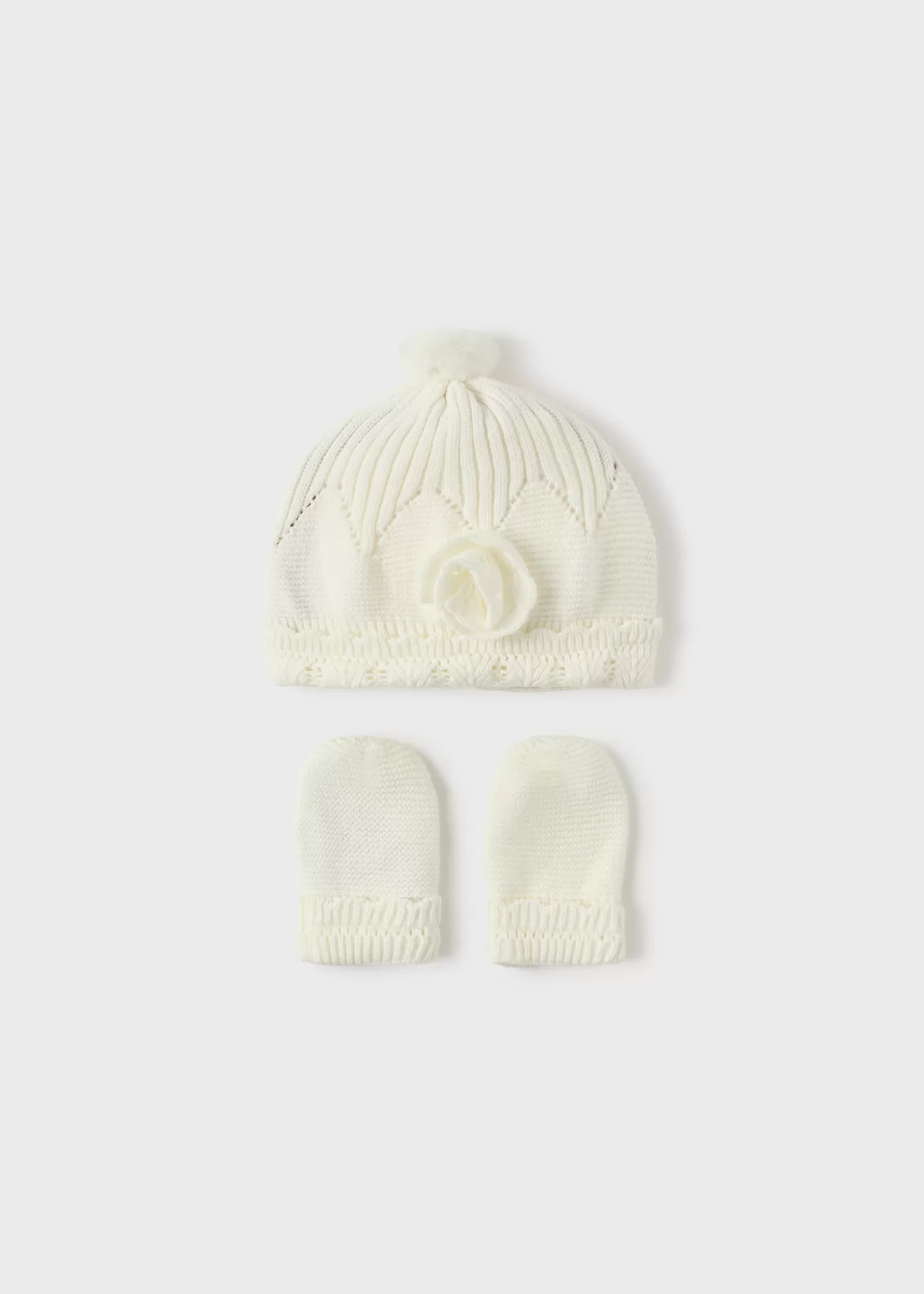 Mayoral Newborn Hat and Mittens Set Offwhite Outlet