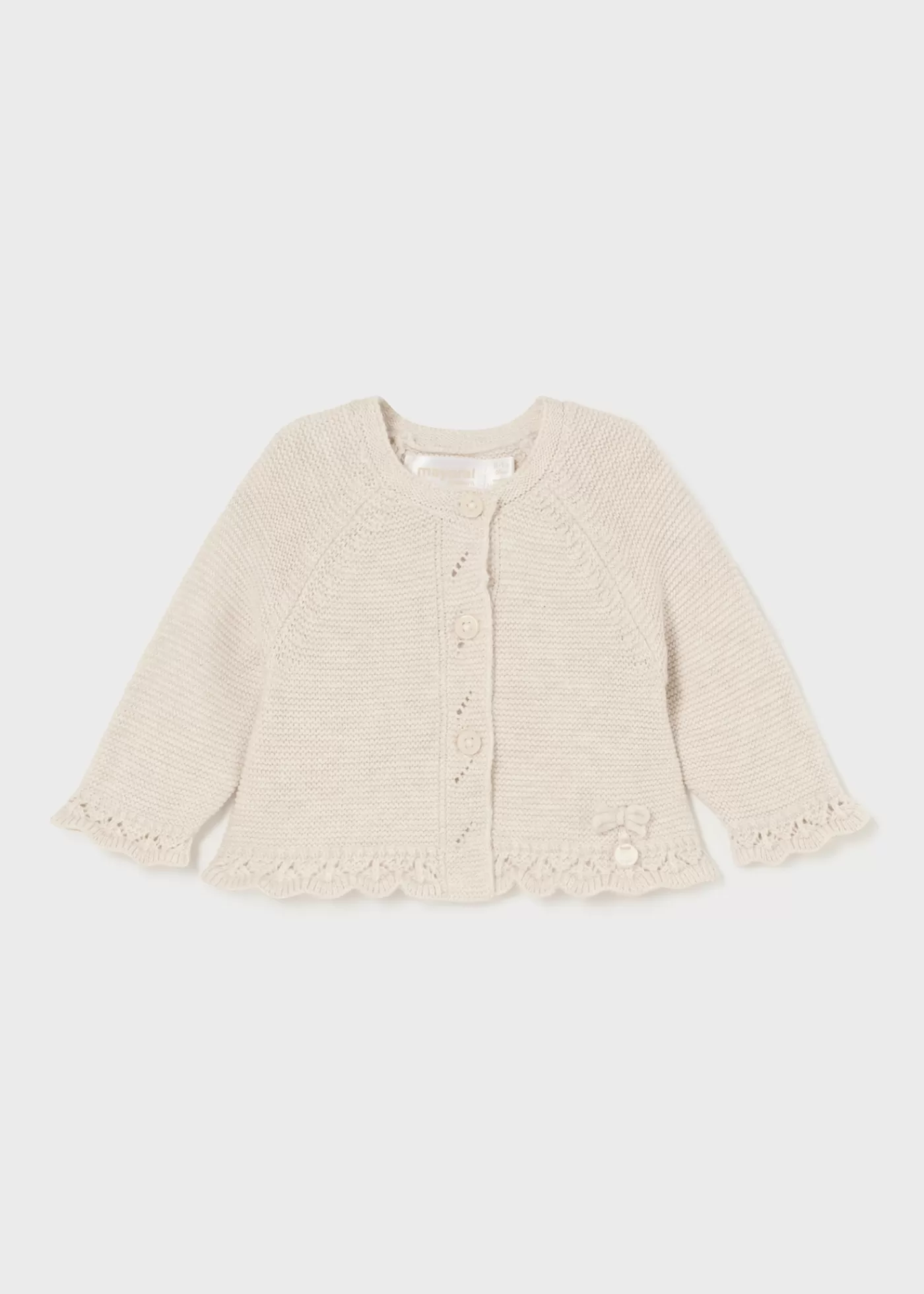 Mayoral Newborn Knit Cardigan Cream Cheap