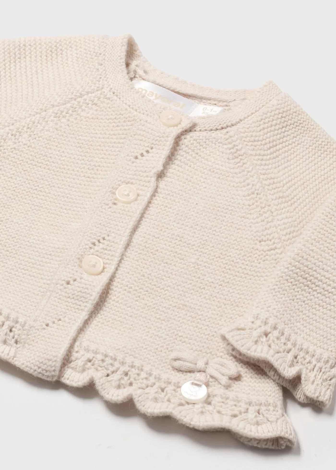 Mayoral Newborn Knit Cardigan Cream Cheap