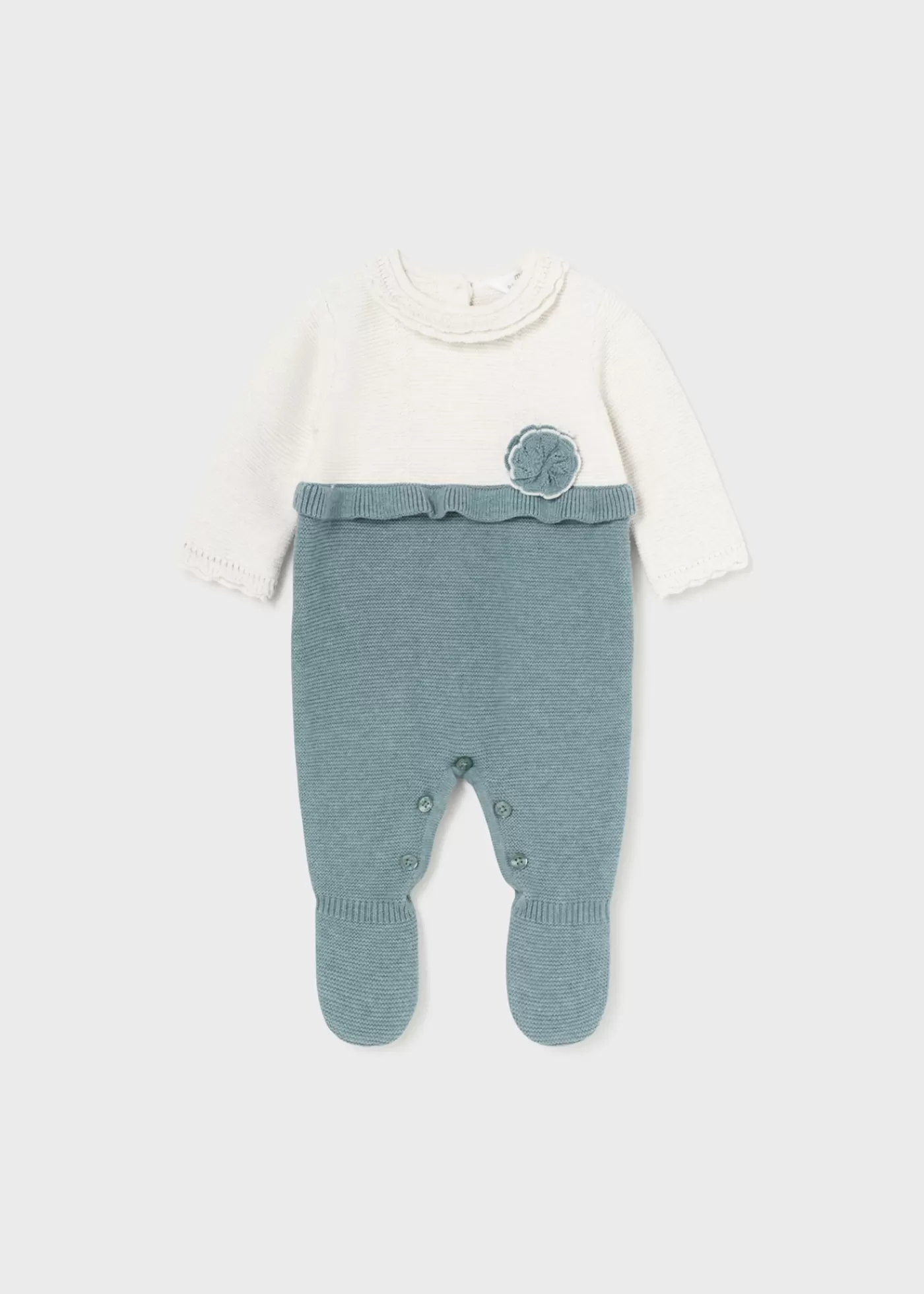 Mayoral Newborn Knit Flower One-Piece Icebergheather Store