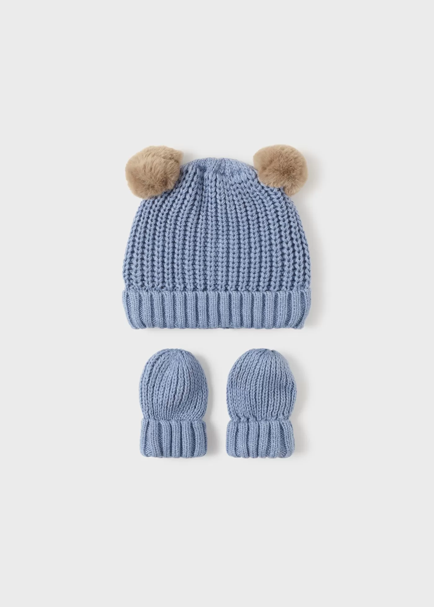 Mayoral Newborn Knit Hat and Mittens Set Ceruleanheather Sale