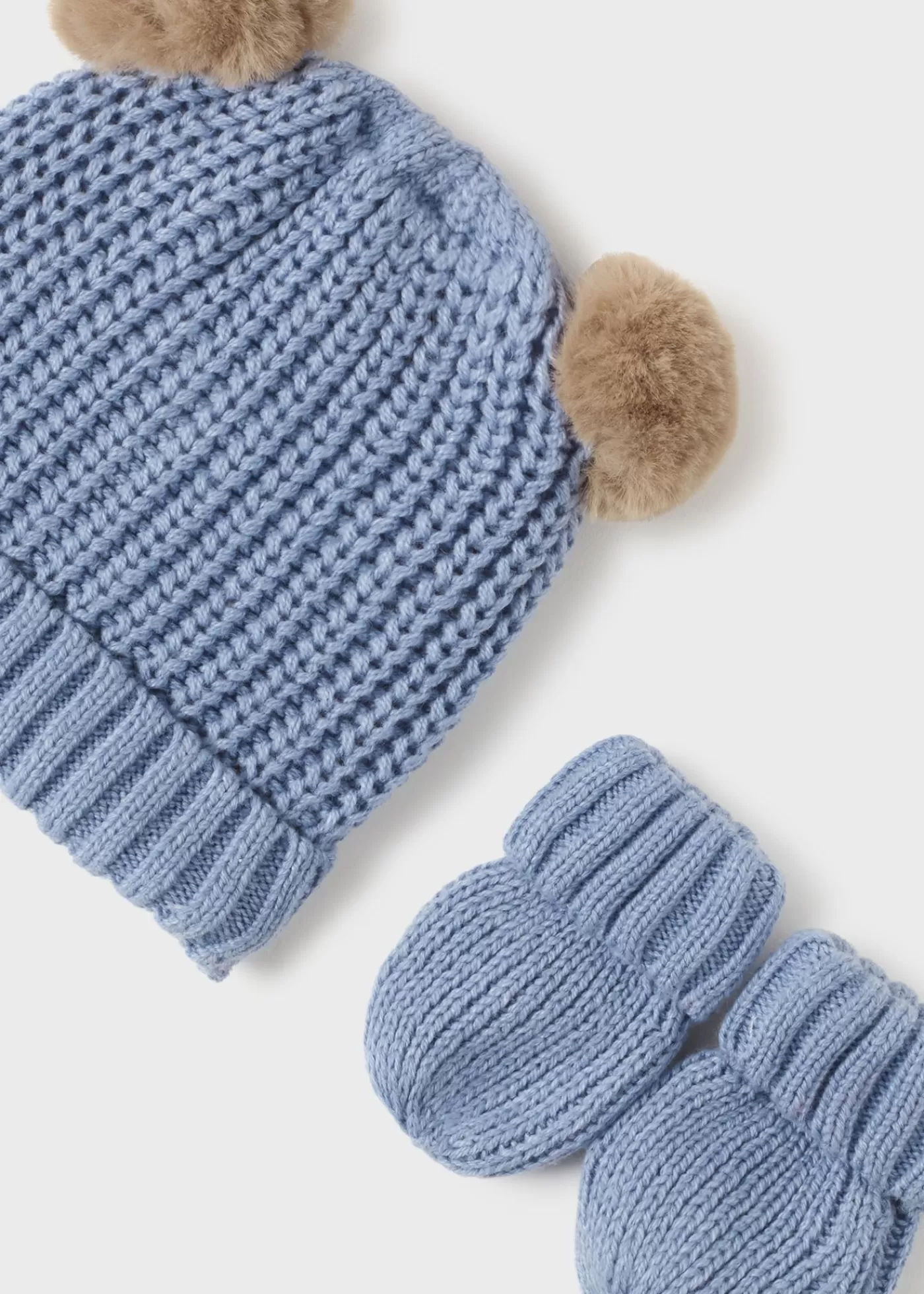 Mayoral Newborn Knit Hat and Mittens Set Ceruleanheather Sale