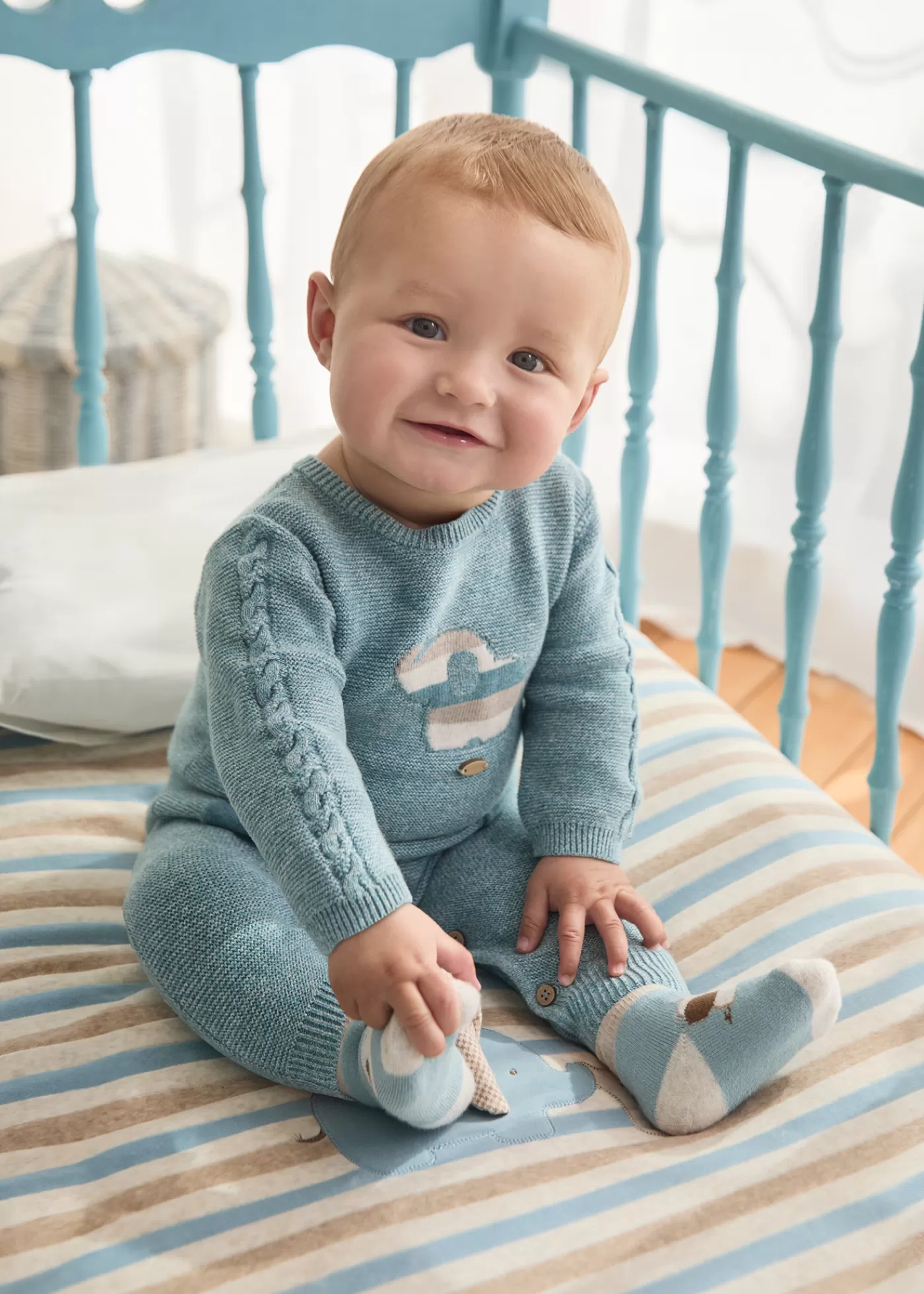 Mayoral Newborn Knit One-Piece Icebergmoulin Sale