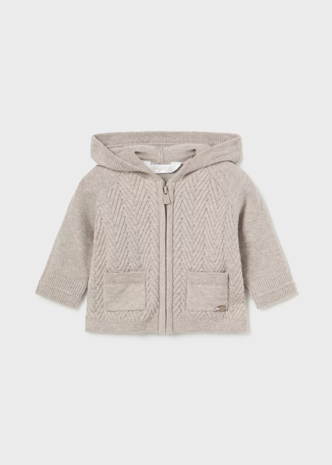 Mayoral Newborn Knit Zip Jacket Walnutmelange Sale