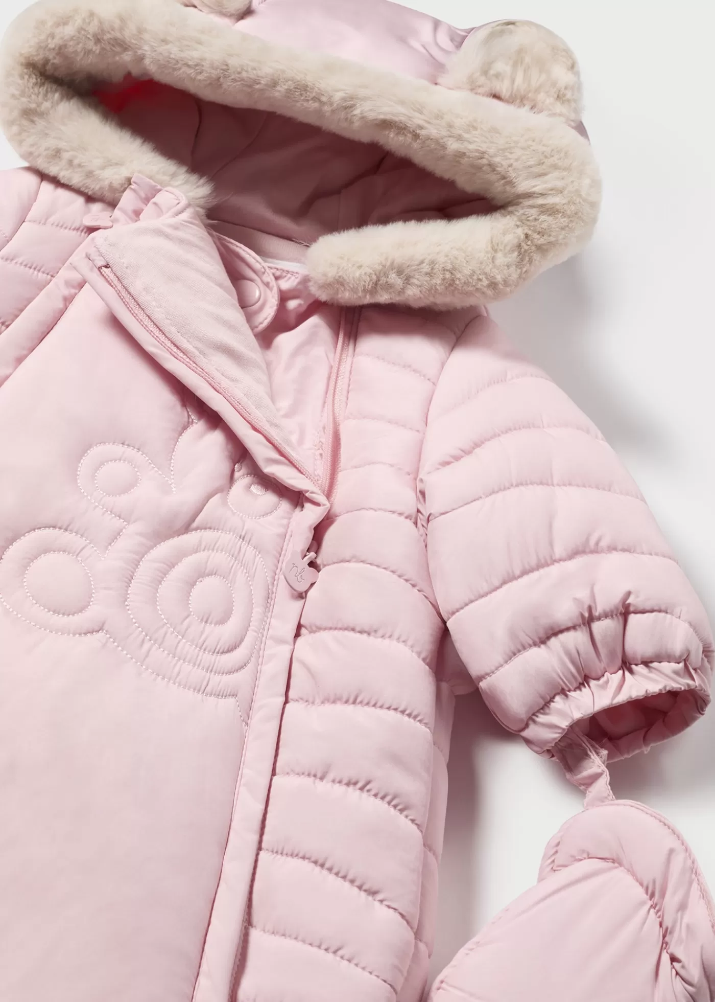 Mayoral Newborn Microfiber Snowsuit Babypink Clearance