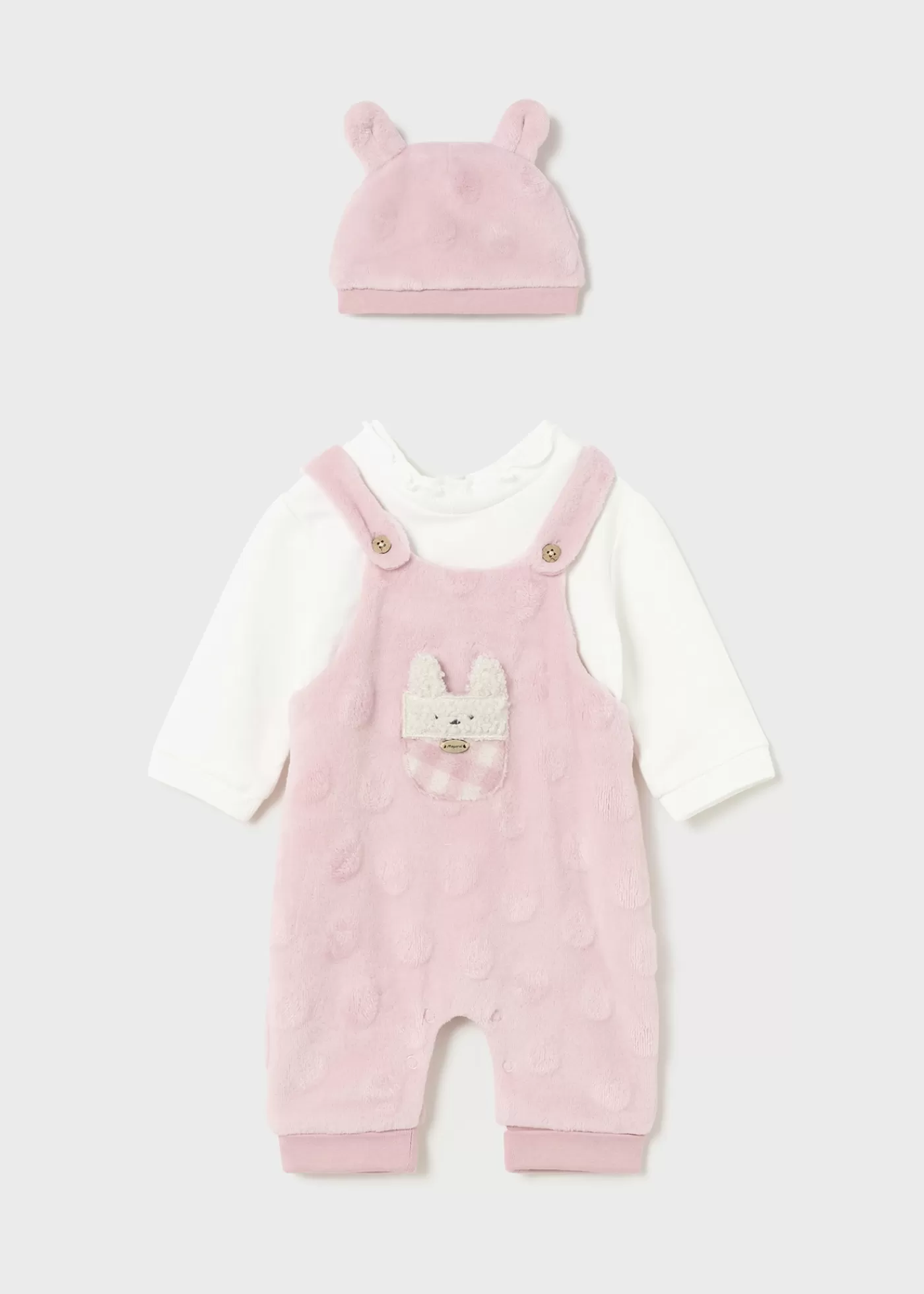 Mayoral Newborn One-Piece and Hat with Ears Blush Sale