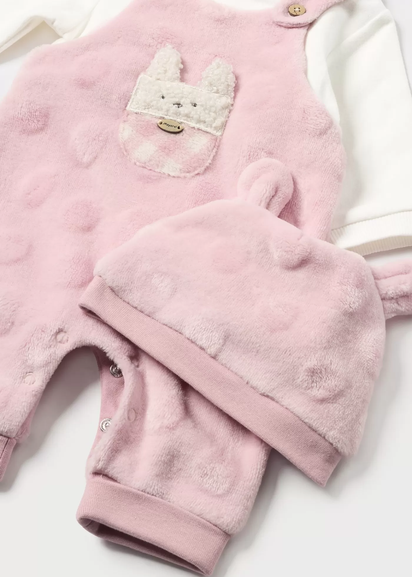 Mayoral Newborn One-Piece and Hat with Ears Blush Sale