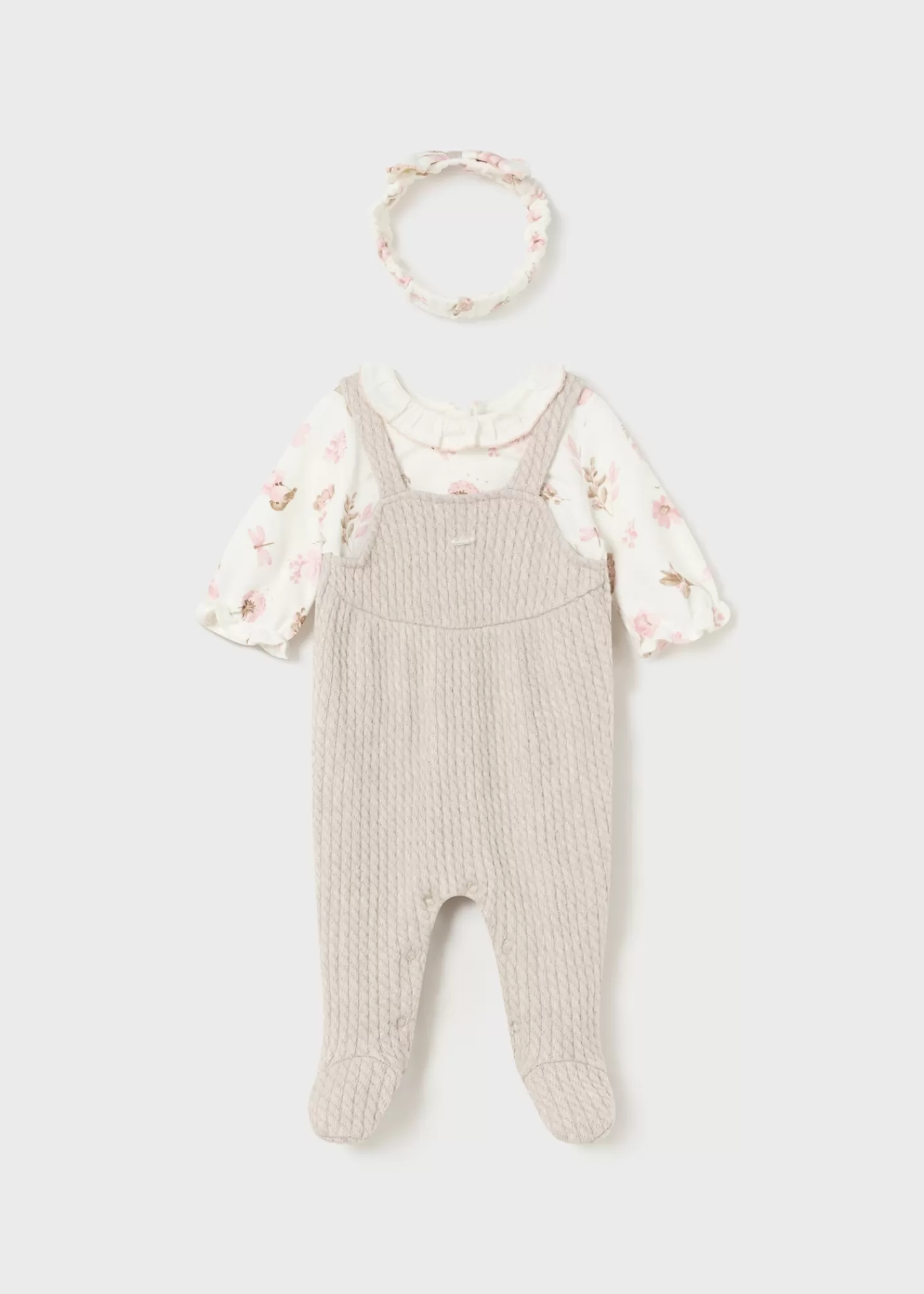 Mayoral Newborn One-Piece with Headband Walnutmelange Shop