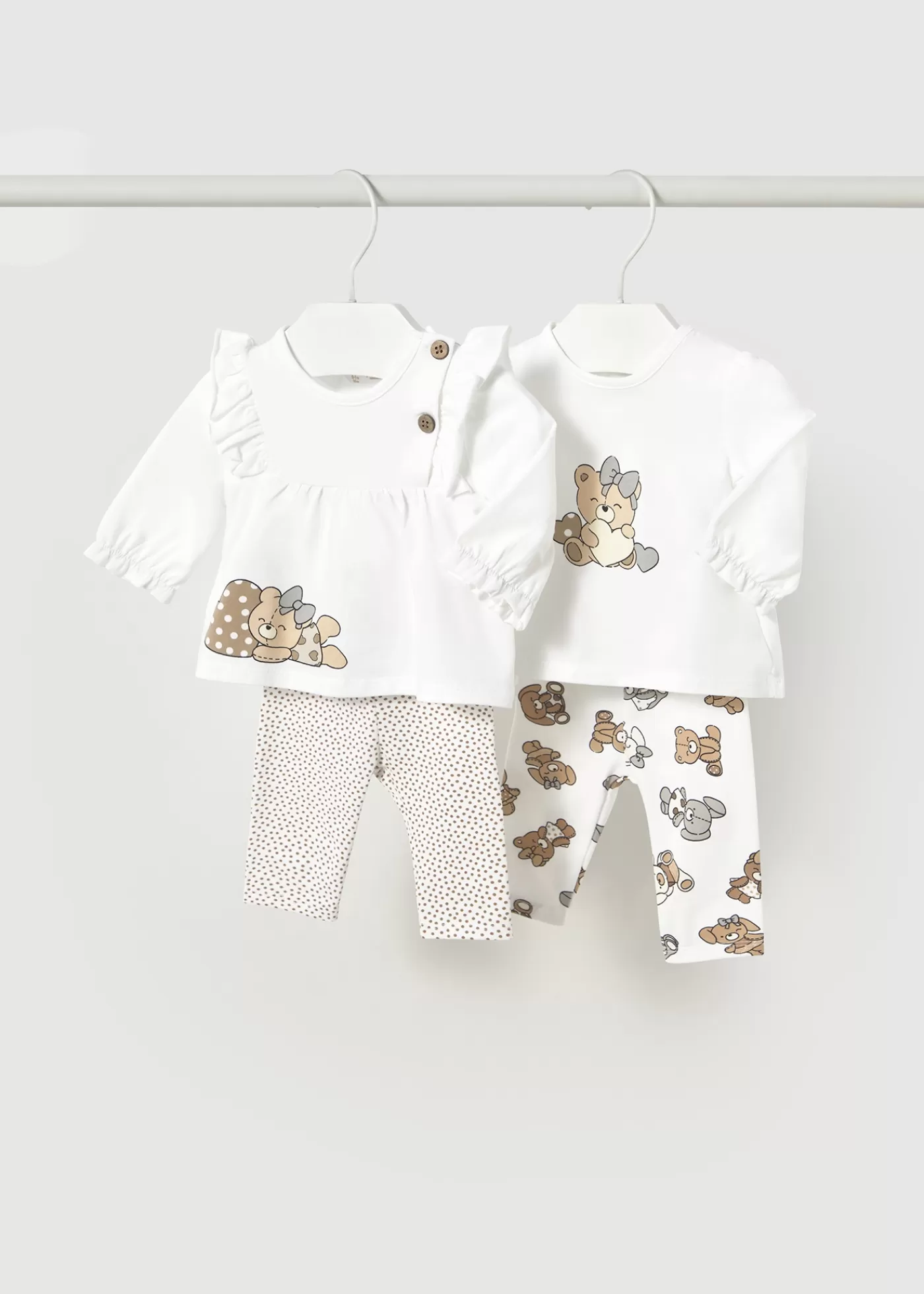 Mayoral Newborn 4-Piece Set with Long Sleeve T-Shirts Biscuit Discount