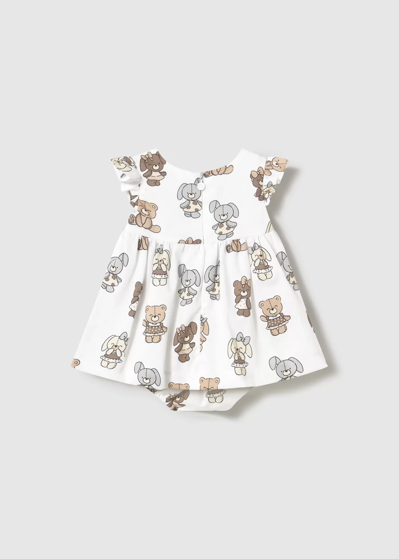 Mayoral Newborn Printed Dress with Bloomers Biscuit Cheap