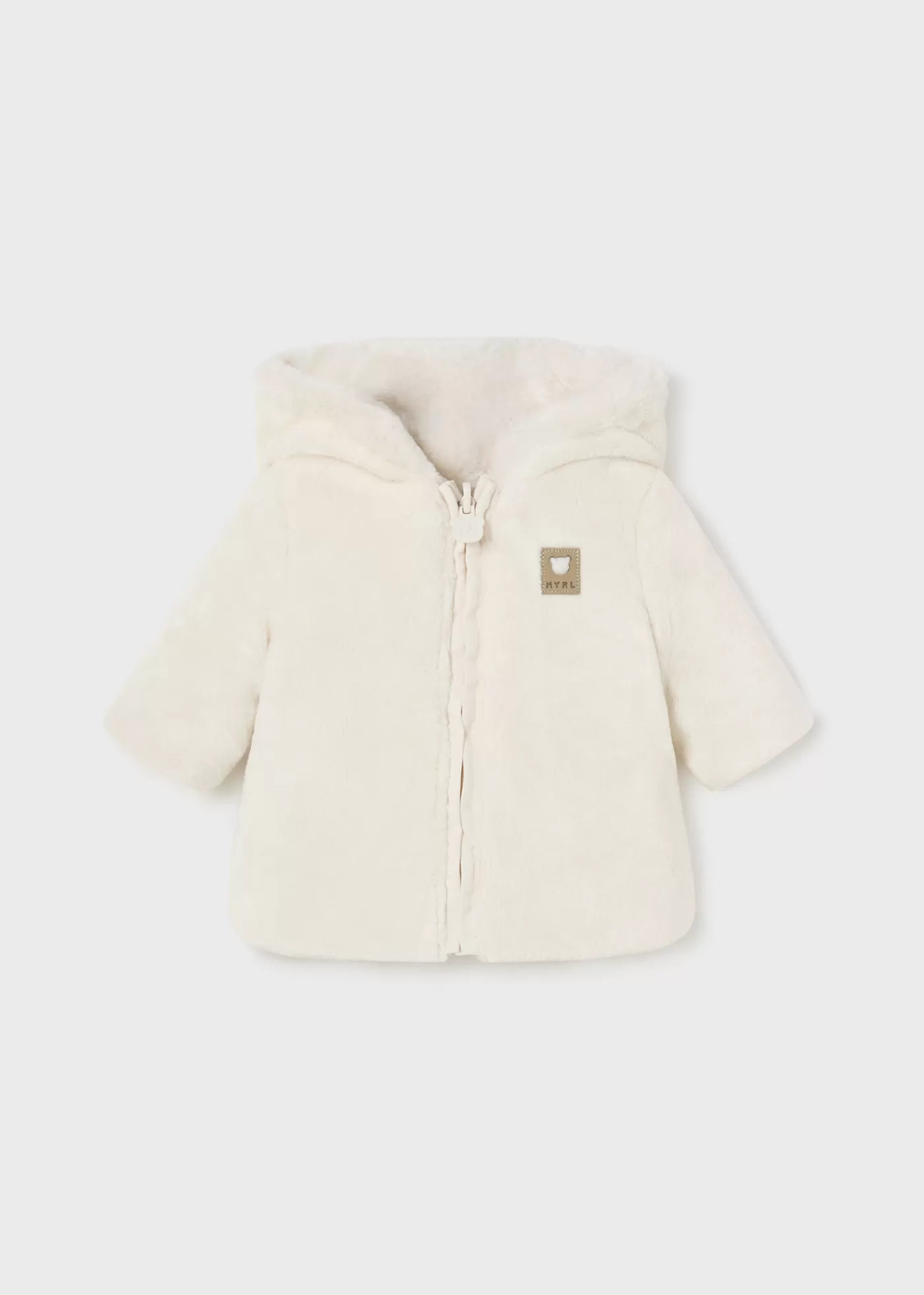 Mayoral Newborn Reversible Faux Fur Coat Cotton Outlet