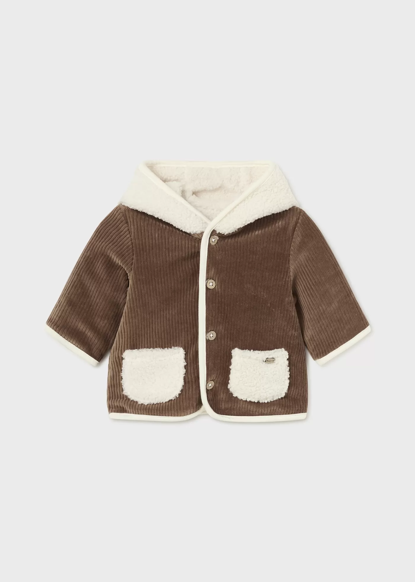 Mayoral Newborn Reversible Faux Sheepskin Coat 0 Clearance