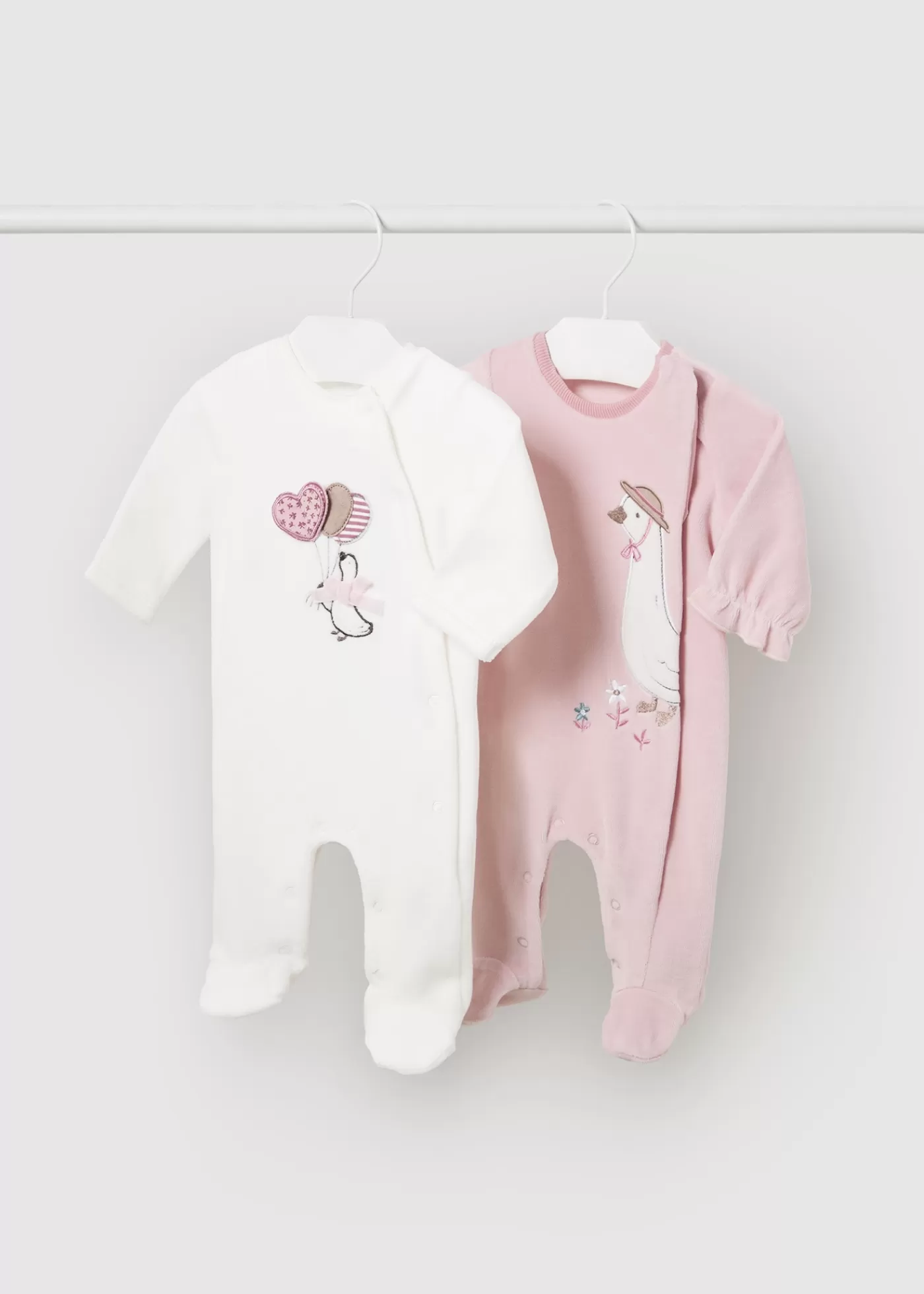 Mayoral Newborn Set of 2 Animal One-Piece Babypink Hot