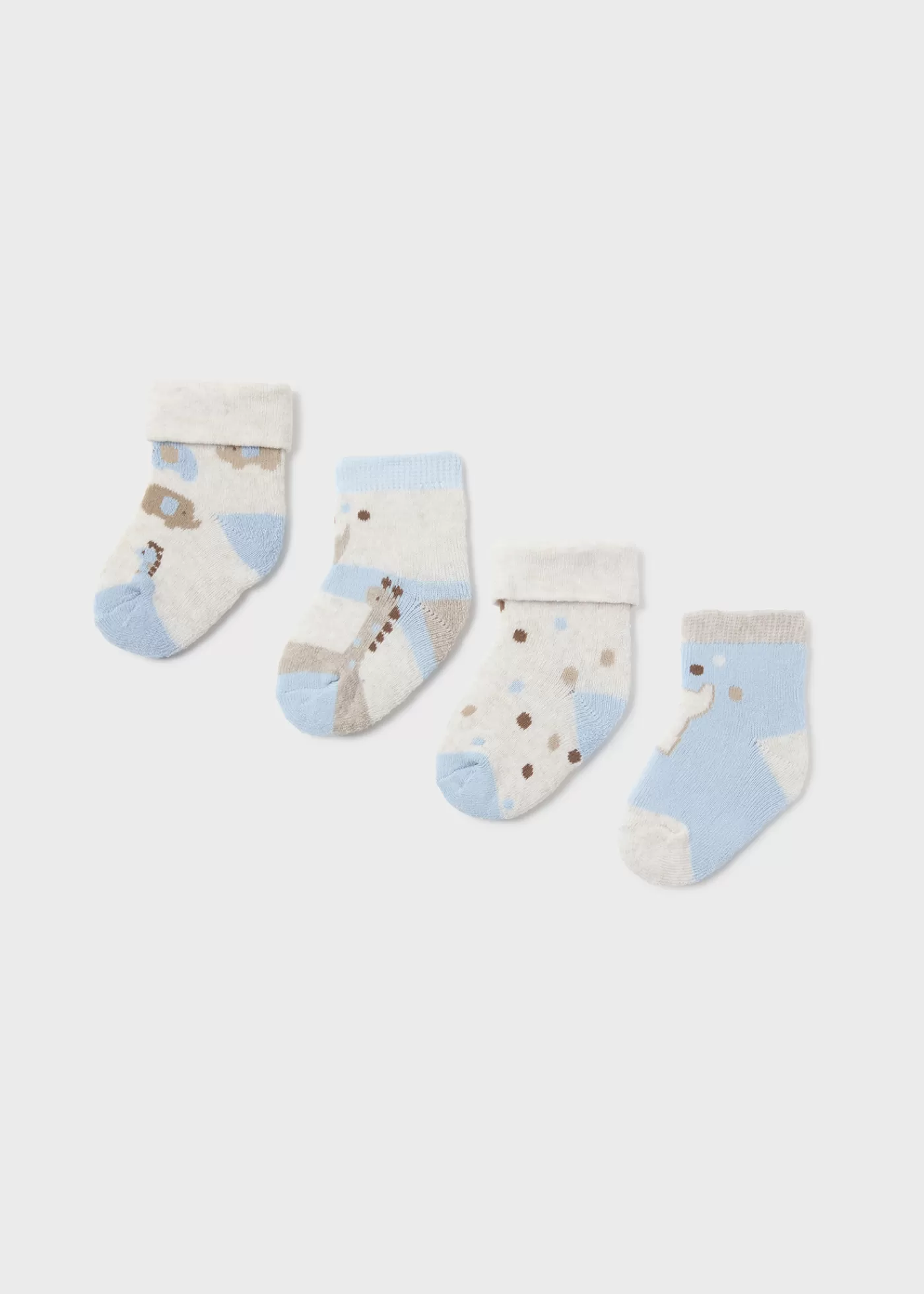 Mayoral Newborn Set of 4 Animal Socks Sky Cheap