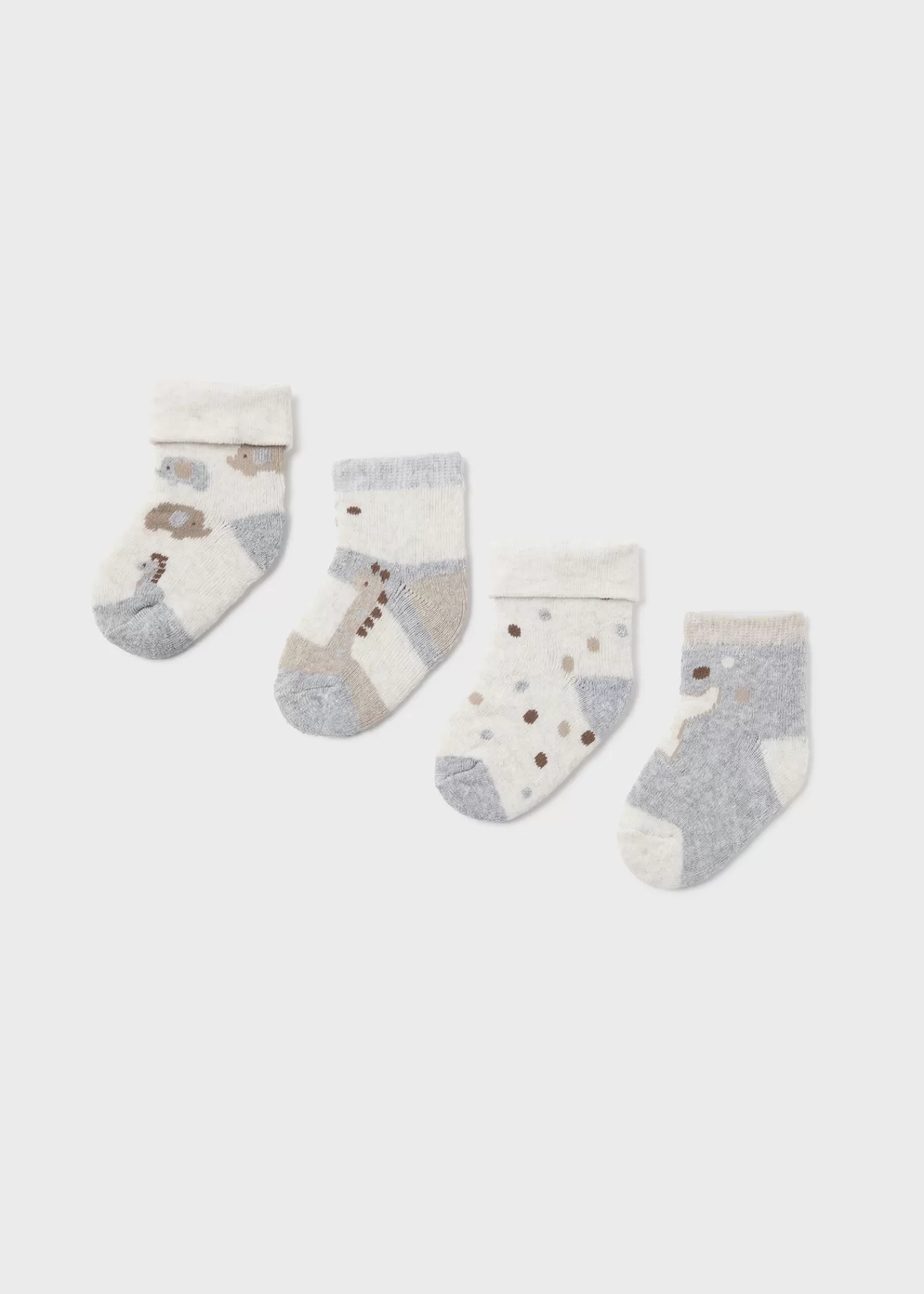 Mayoral Newborn Set of 4 Animal Socks Grey Best Sale