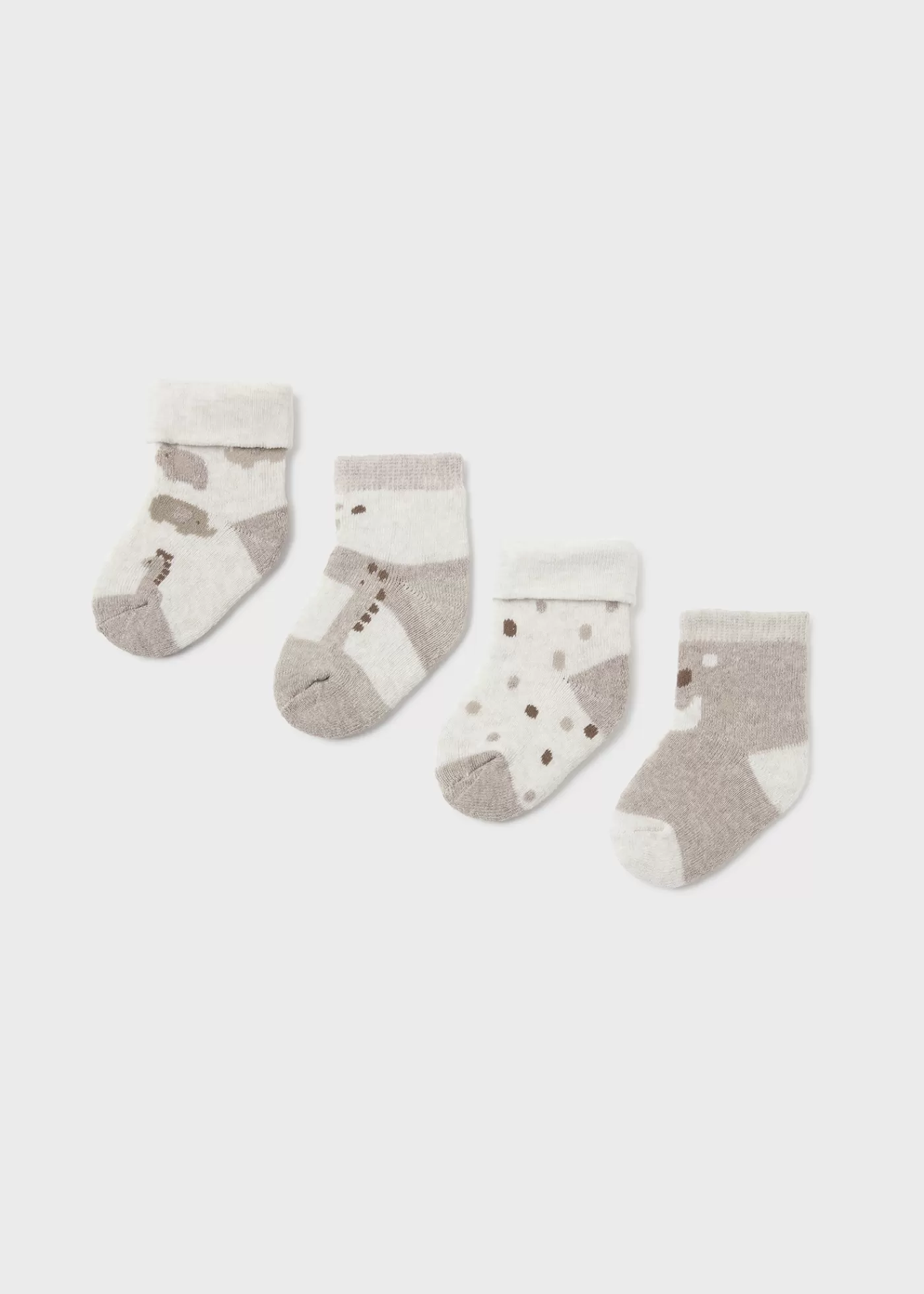 Mayoral Newborn Set of 4 Animal Socks Tiramisuheather Clearance