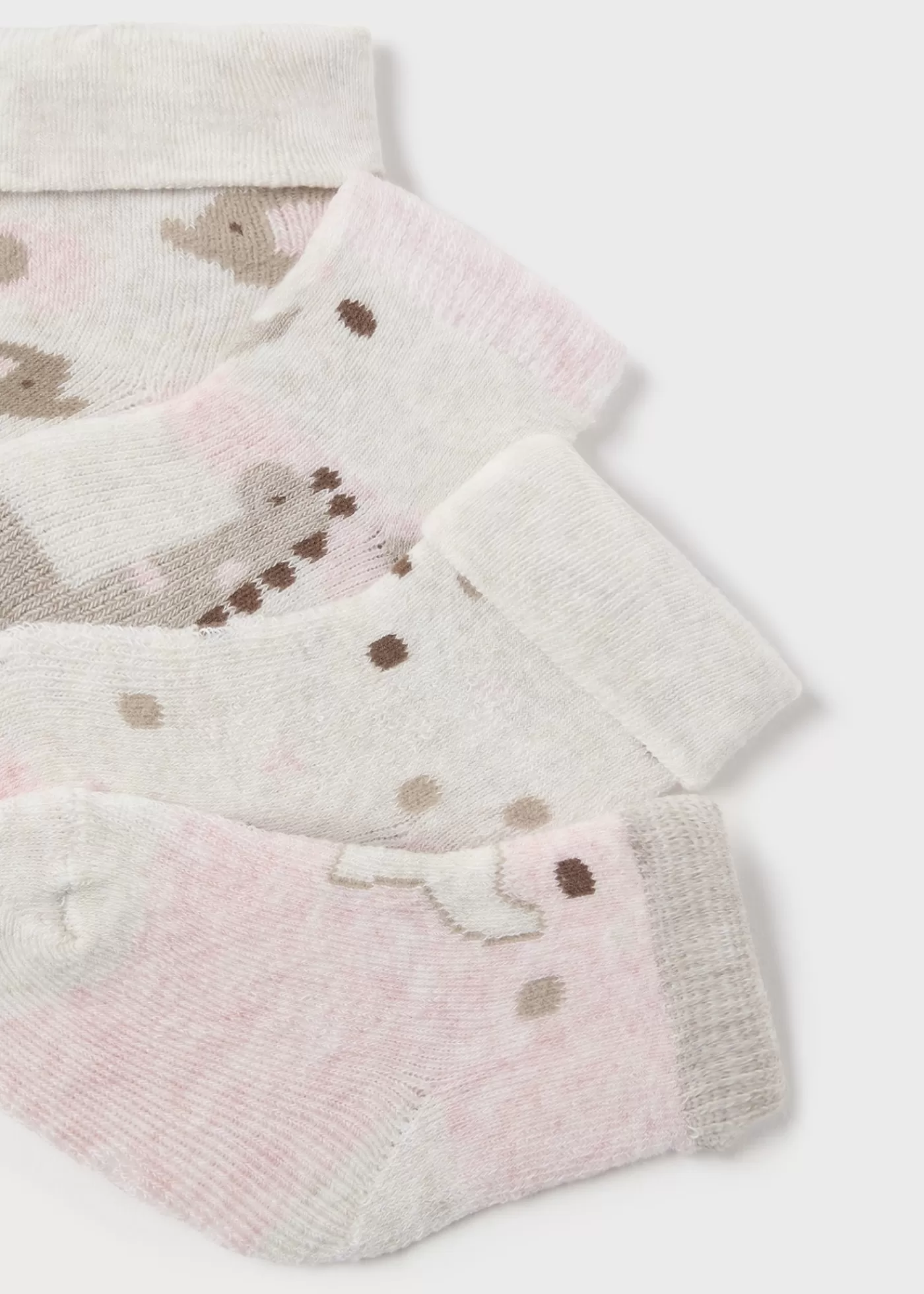 Mayoral Newborn Set of 4 Animal Socks Babypink Clearance