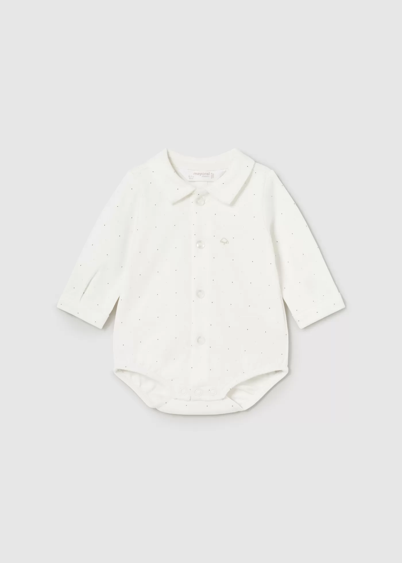 Mayoral Newborn Shirt Bodysuit Offwhite-mocha Fashion