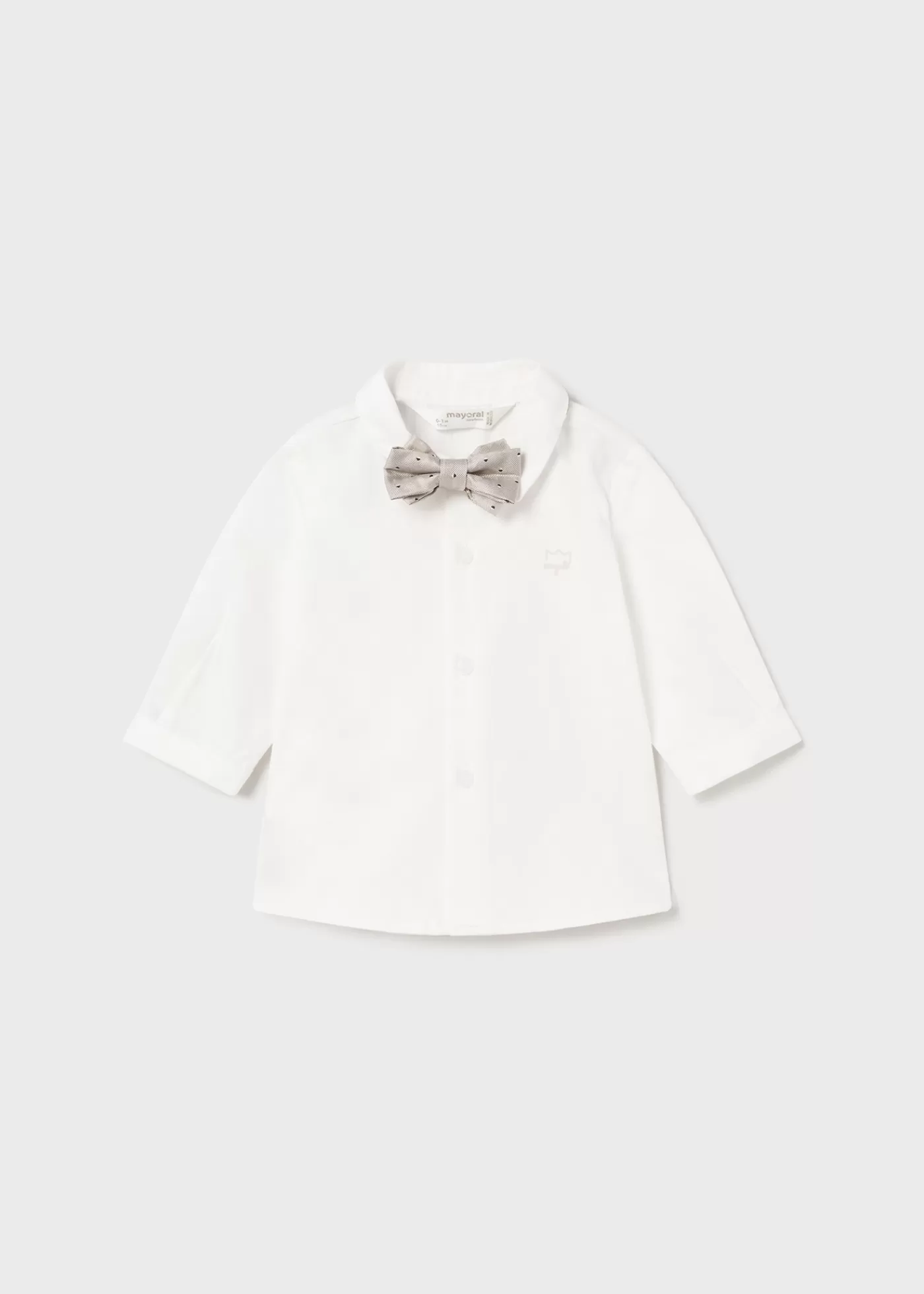 Mayoral Newborn Shirt with Bow Tie Offwhite Discount