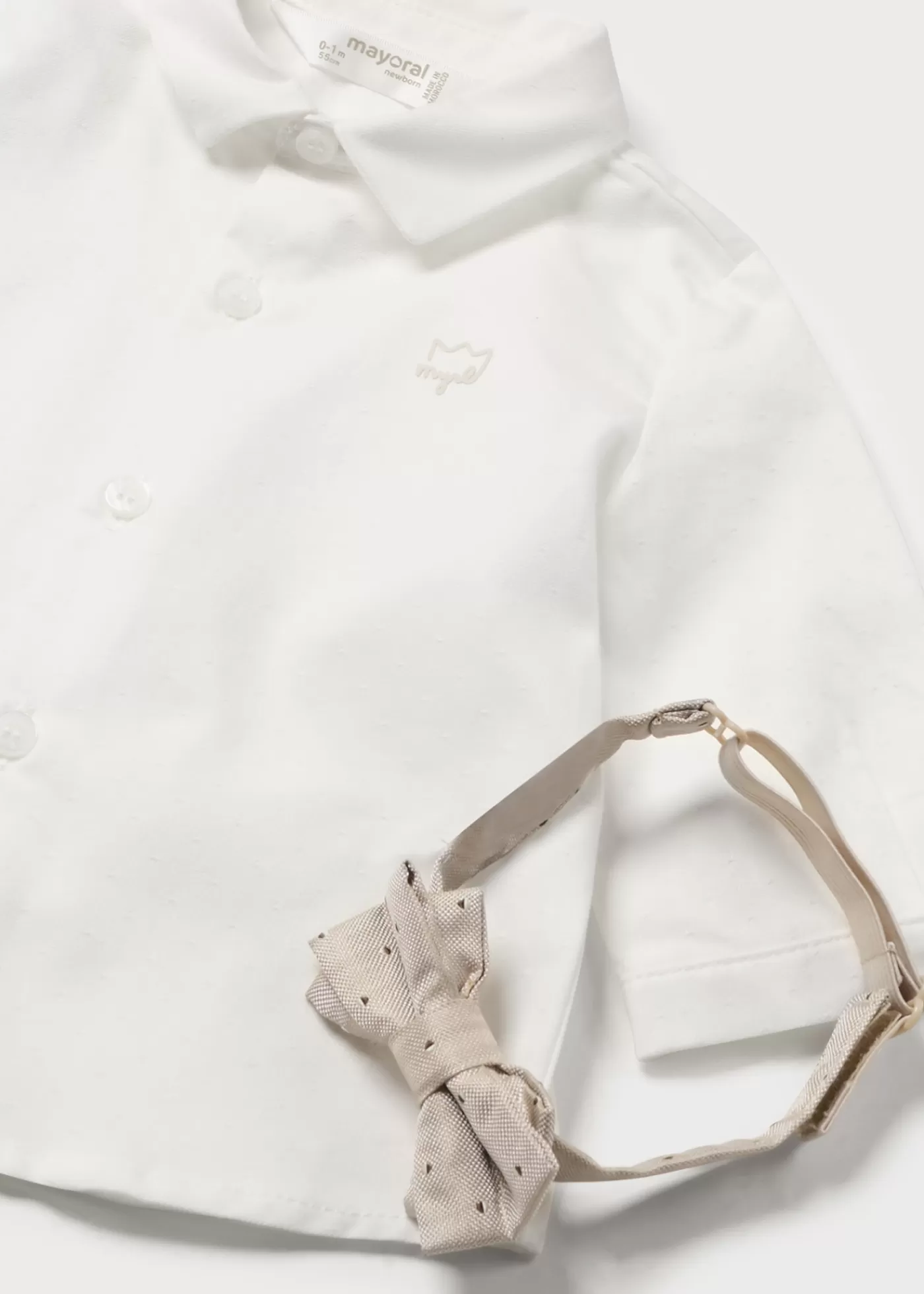 Mayoral Newborn Shirt with Bow Tie Offwhite Discount