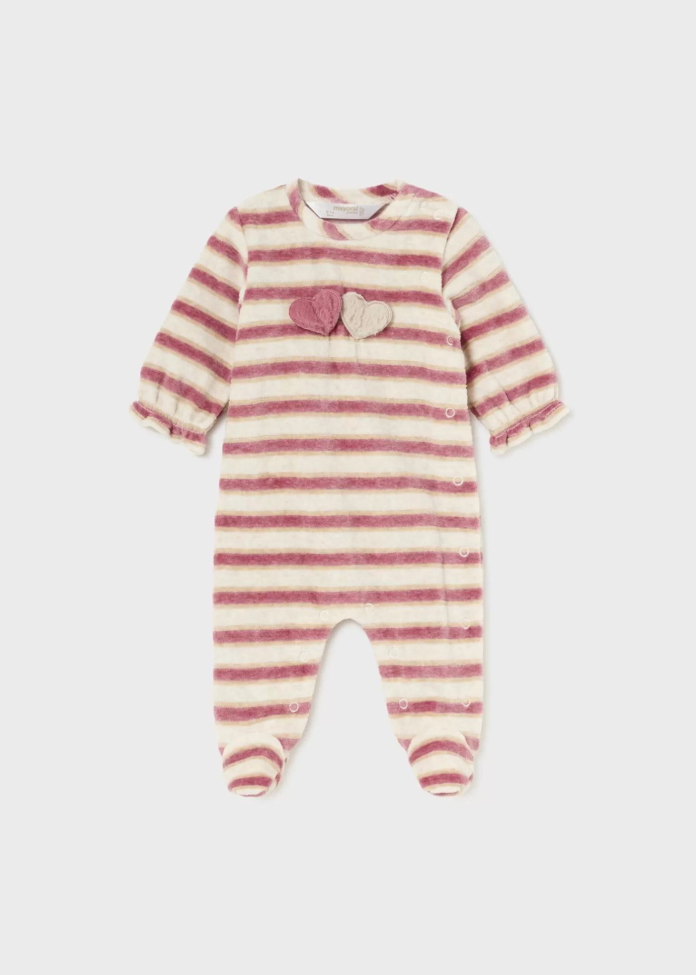 Mayoral Newborn Striped Velour One-Piece Midroseheather Flash Sale