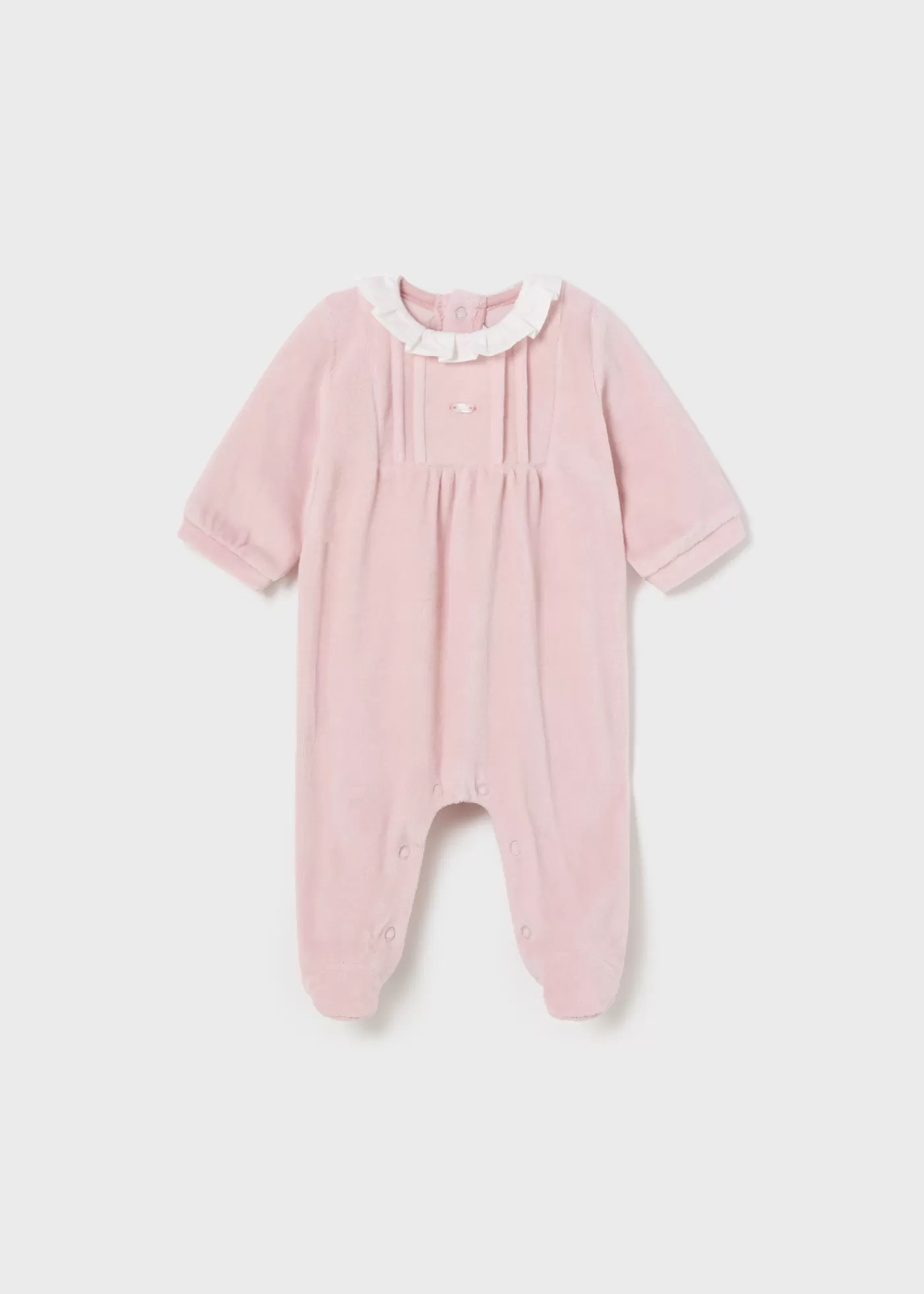 Mayoral Newborn Velour One-Piece with Collar Babypink Sale