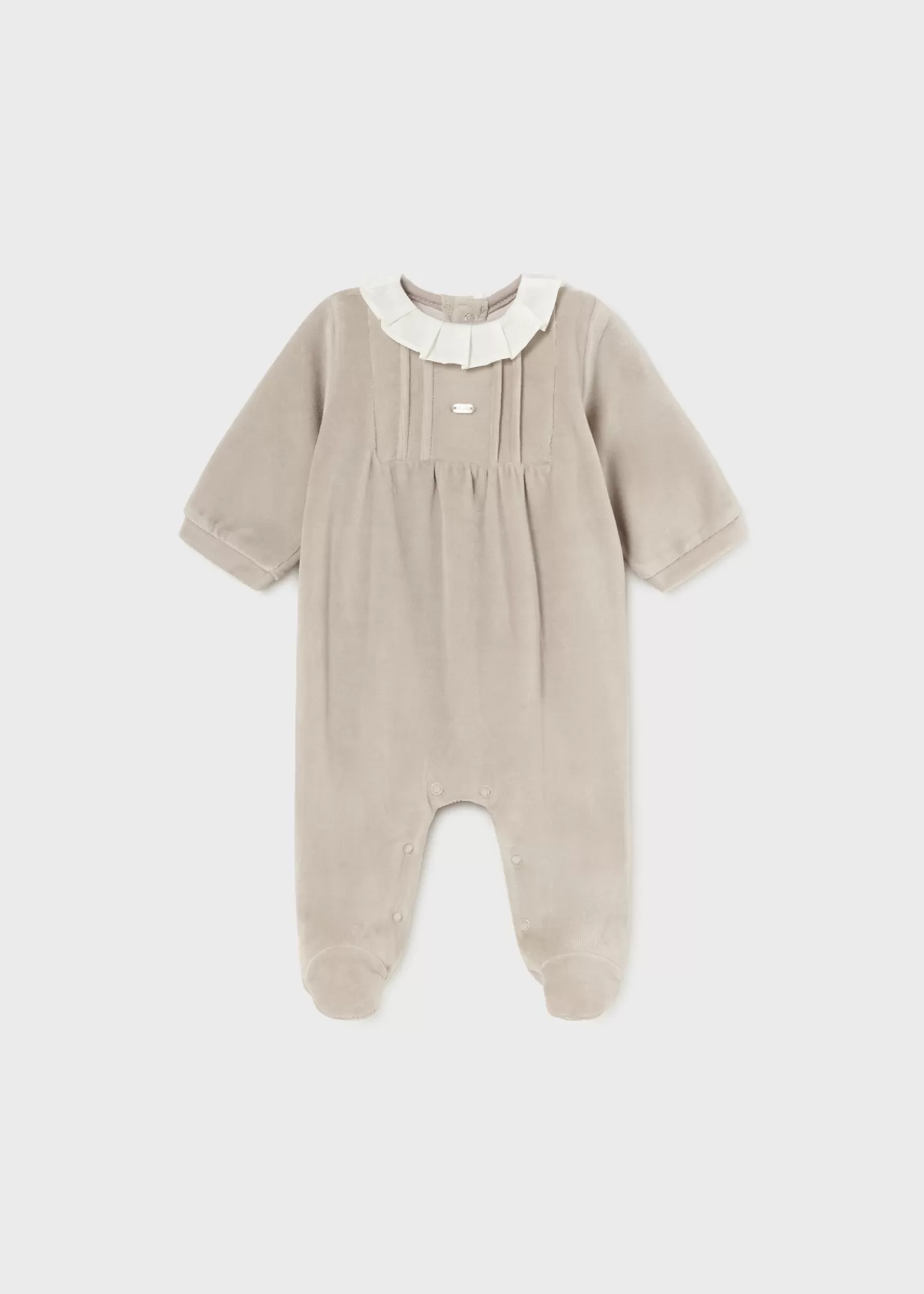 Mayoral Newborn Velour One-Piece with Collar Nut Best Sale