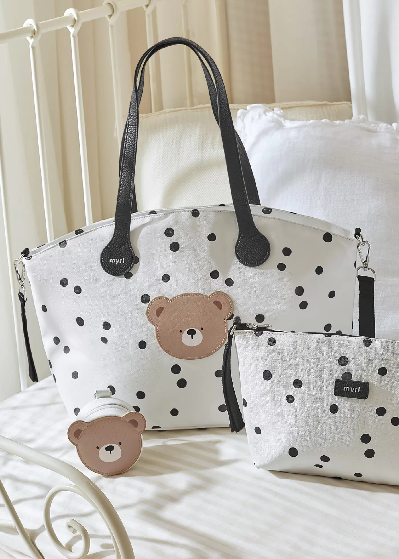 Mayoral Printed Diaper Bag Blackpolkadotprint Fashion