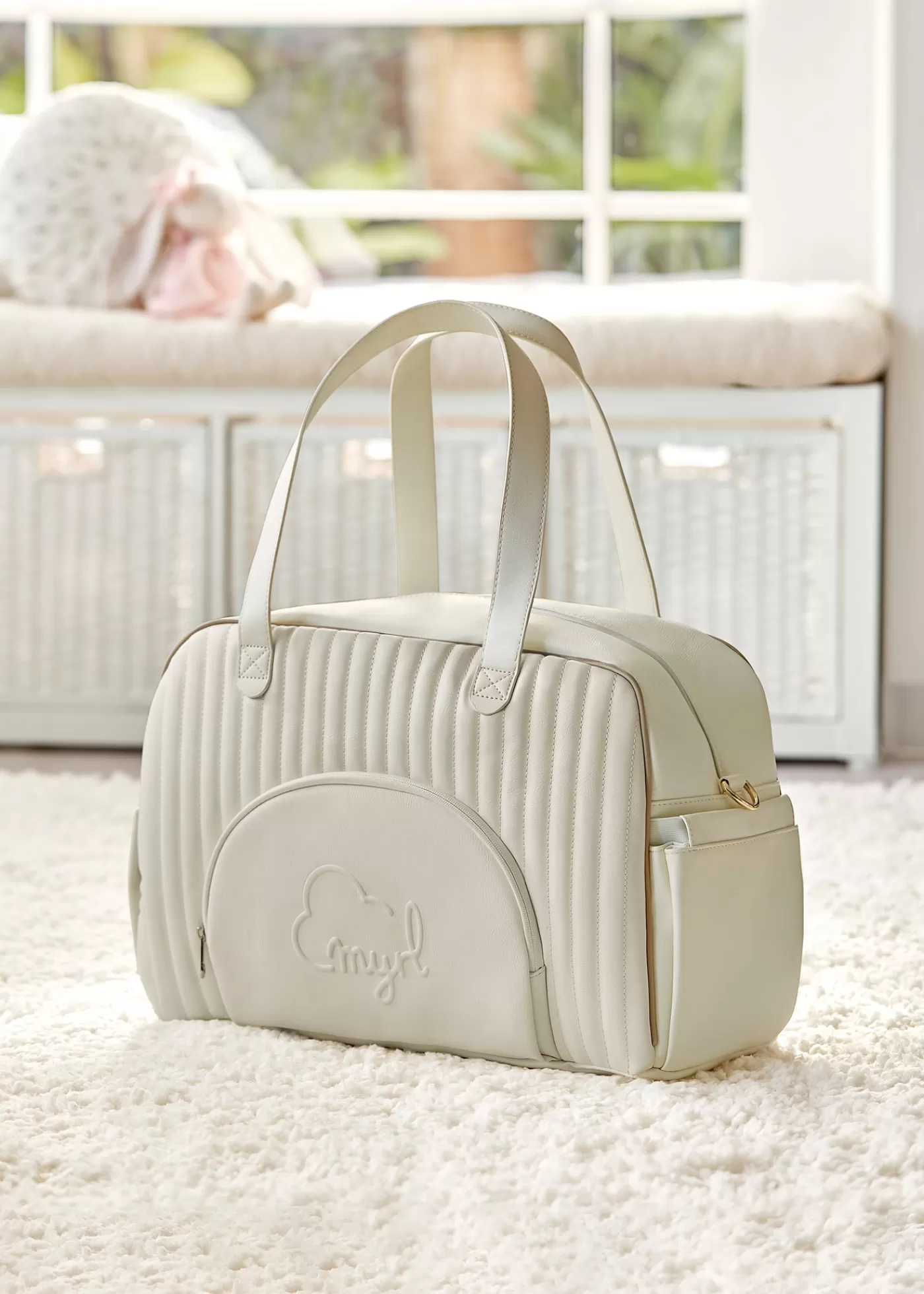 Mayoral Quilted Diaper Bag Offwhite Cheap