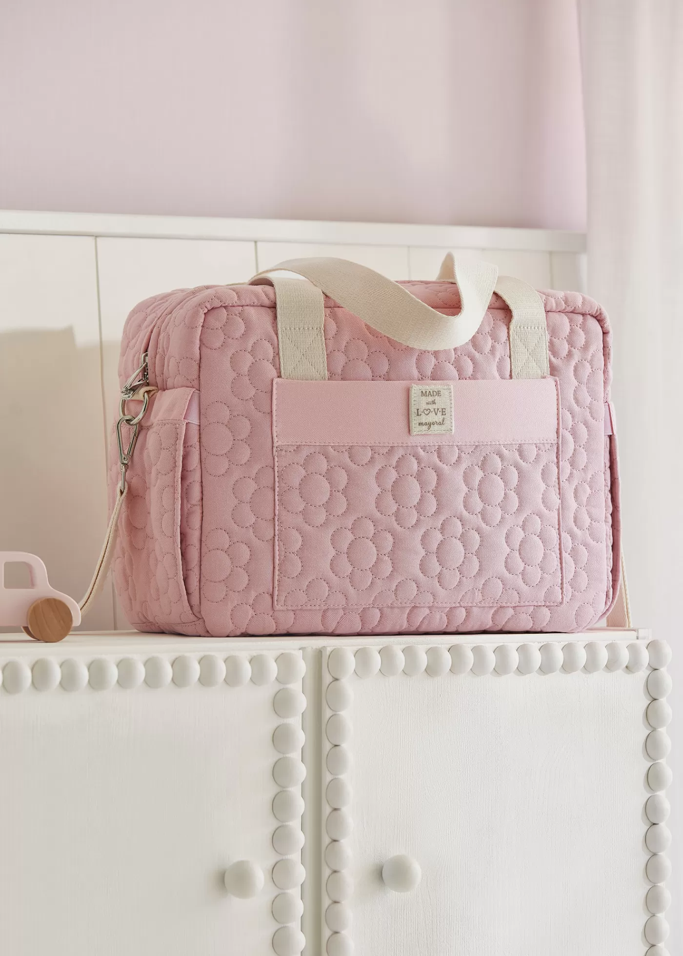 Mayoral Quilted Diaper Bag with Accessories Rosy Discount